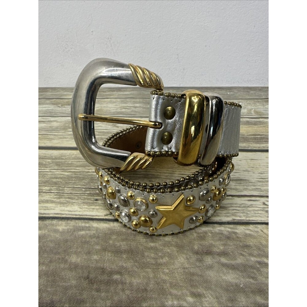 Vintage B.B. Simon Gold Silver Swarovski Belt Size 28